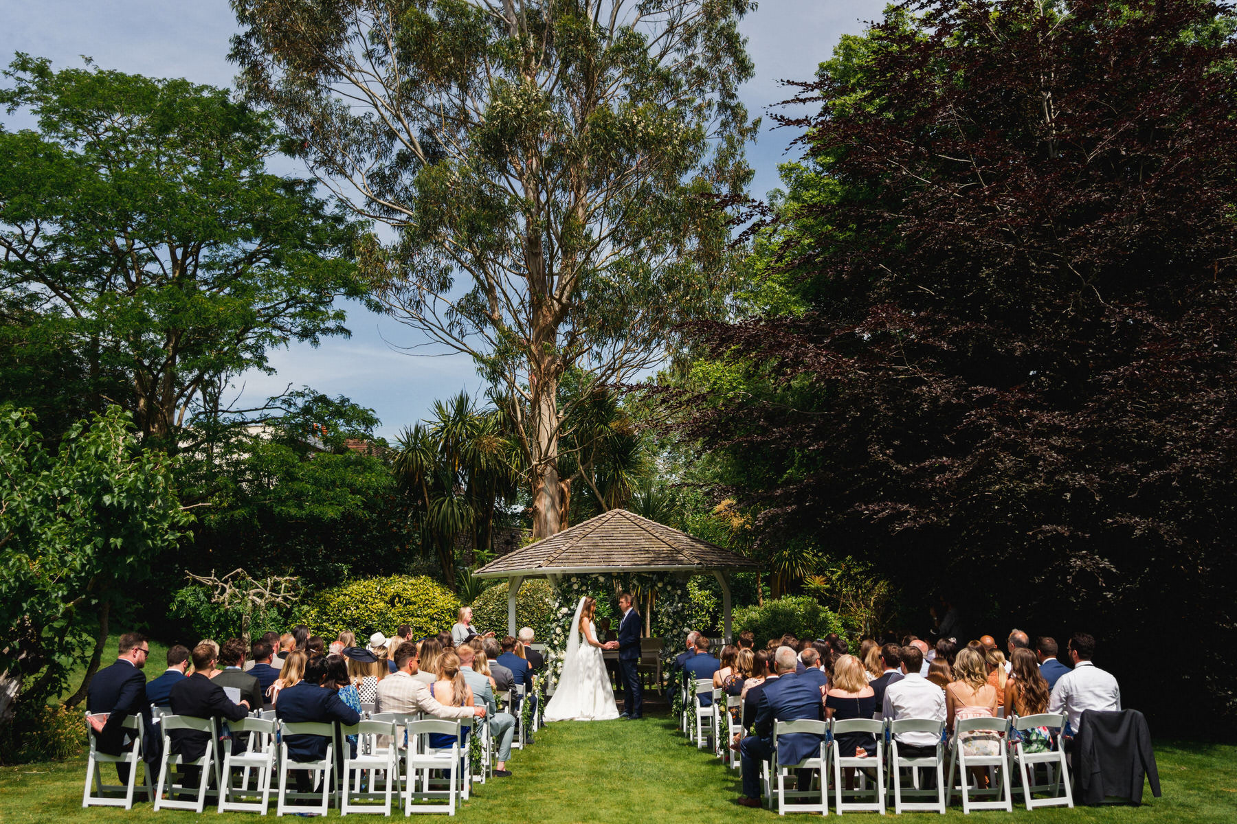Outdoor ceremony at Pelham House in Lewes