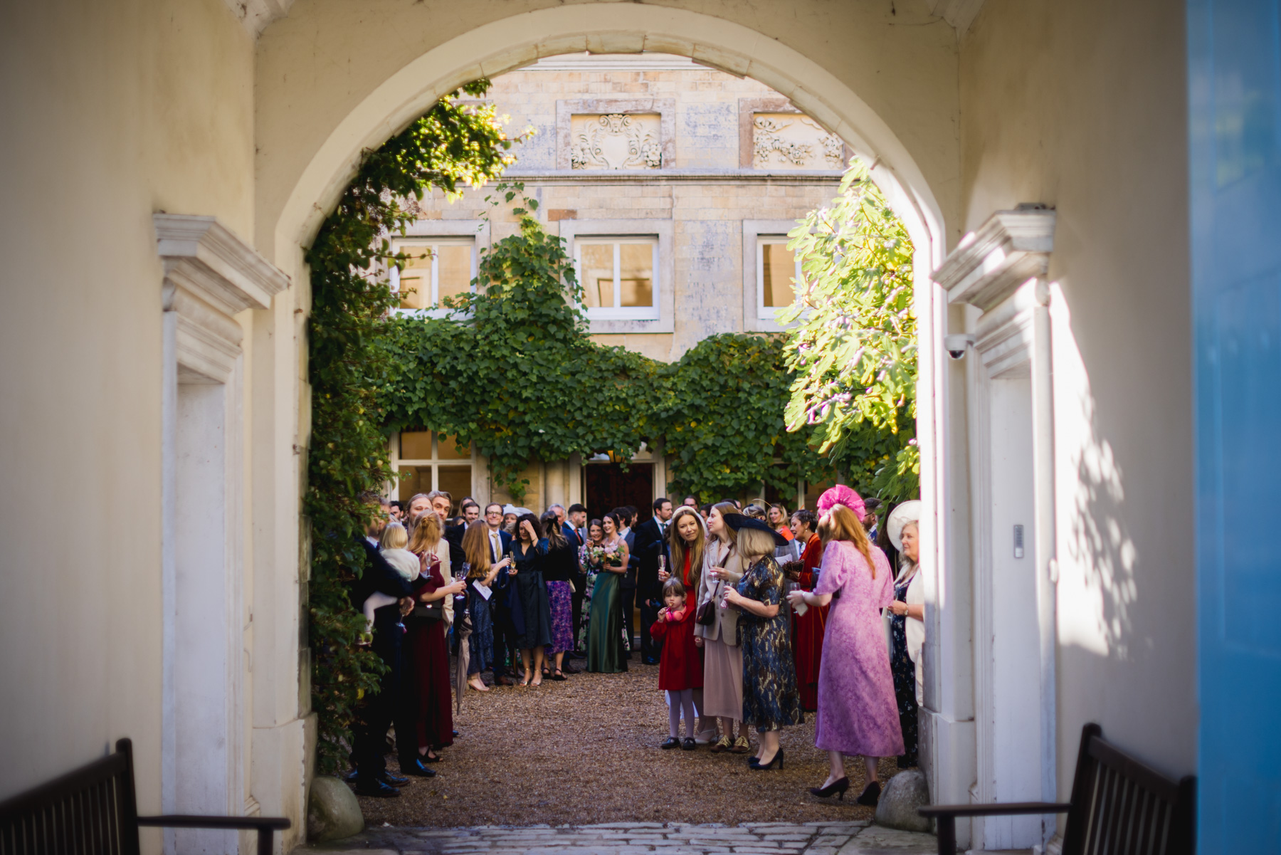The reception in the courtyard at Firle Place