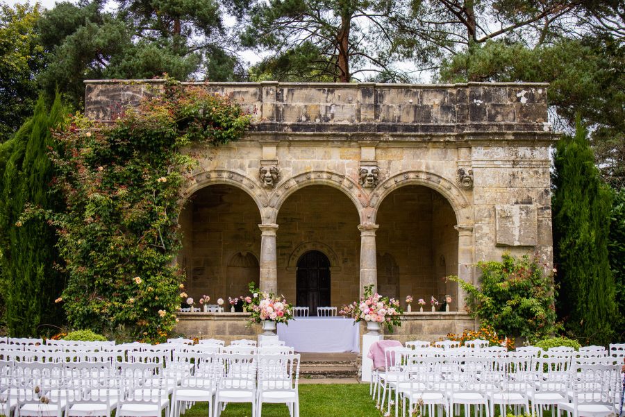 The Loggia at Nymans set up for a weding