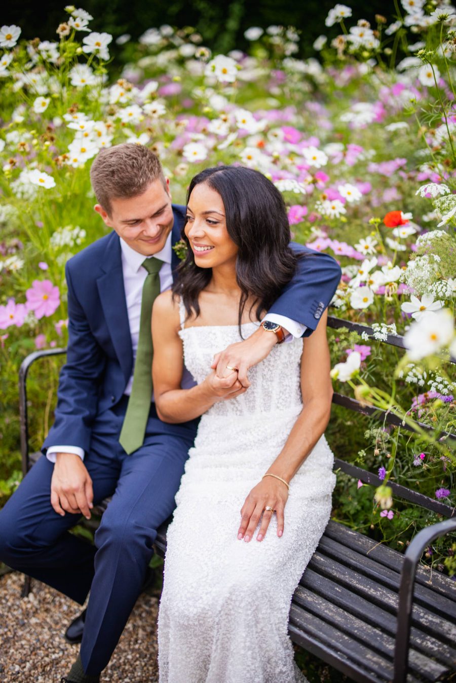 Relaxed wedding portraits at Nymans National Trust