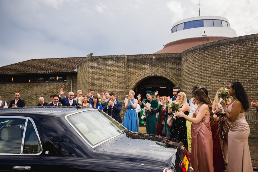 Leaving Worth Abbey after the ceremony
