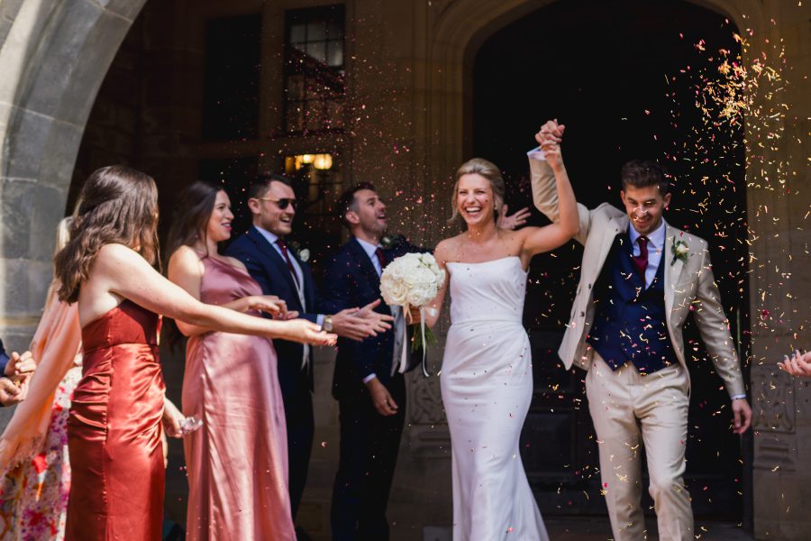 Confetti outside Balcombe Place