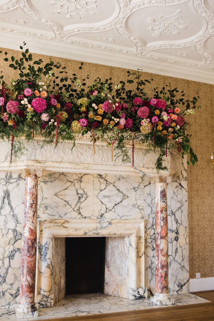 The marble fireplace at Balcombe Place